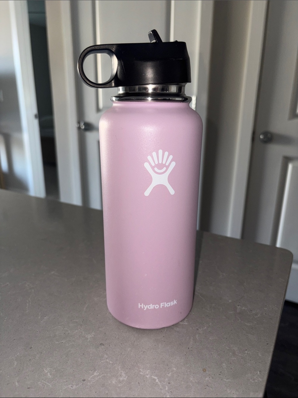 Hydro Flask Lavender Pink Insulated Bottle with Black Rim